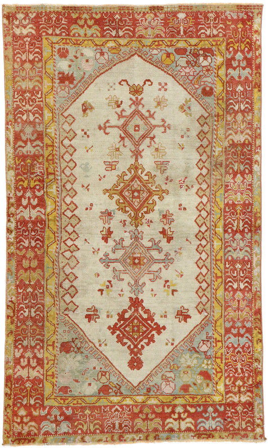 3 x 6 Antique Turkish Oushak Rug 53564