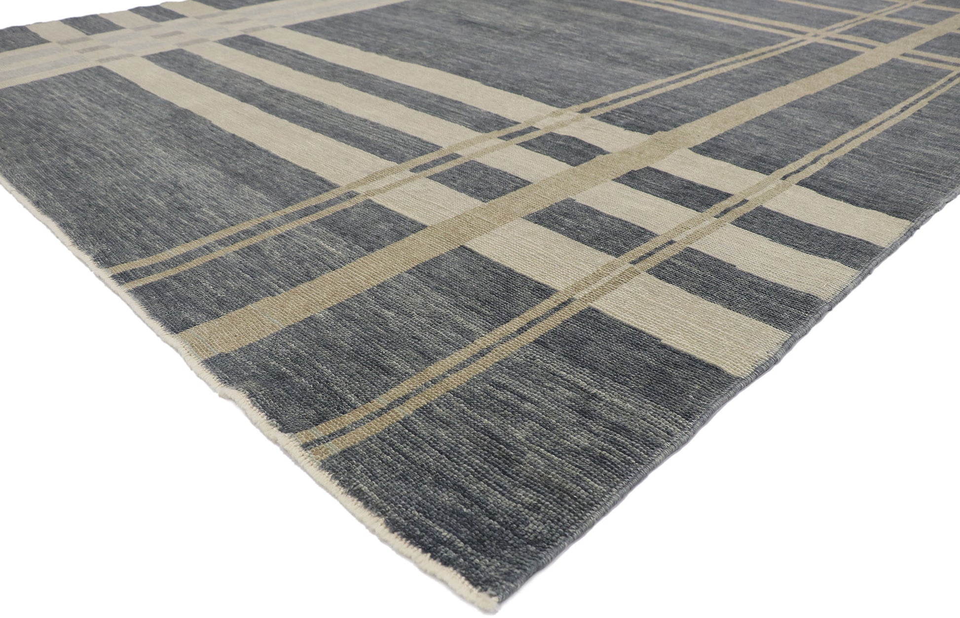 9 x 11 Neutral Plaid Tartan Rug 53566
