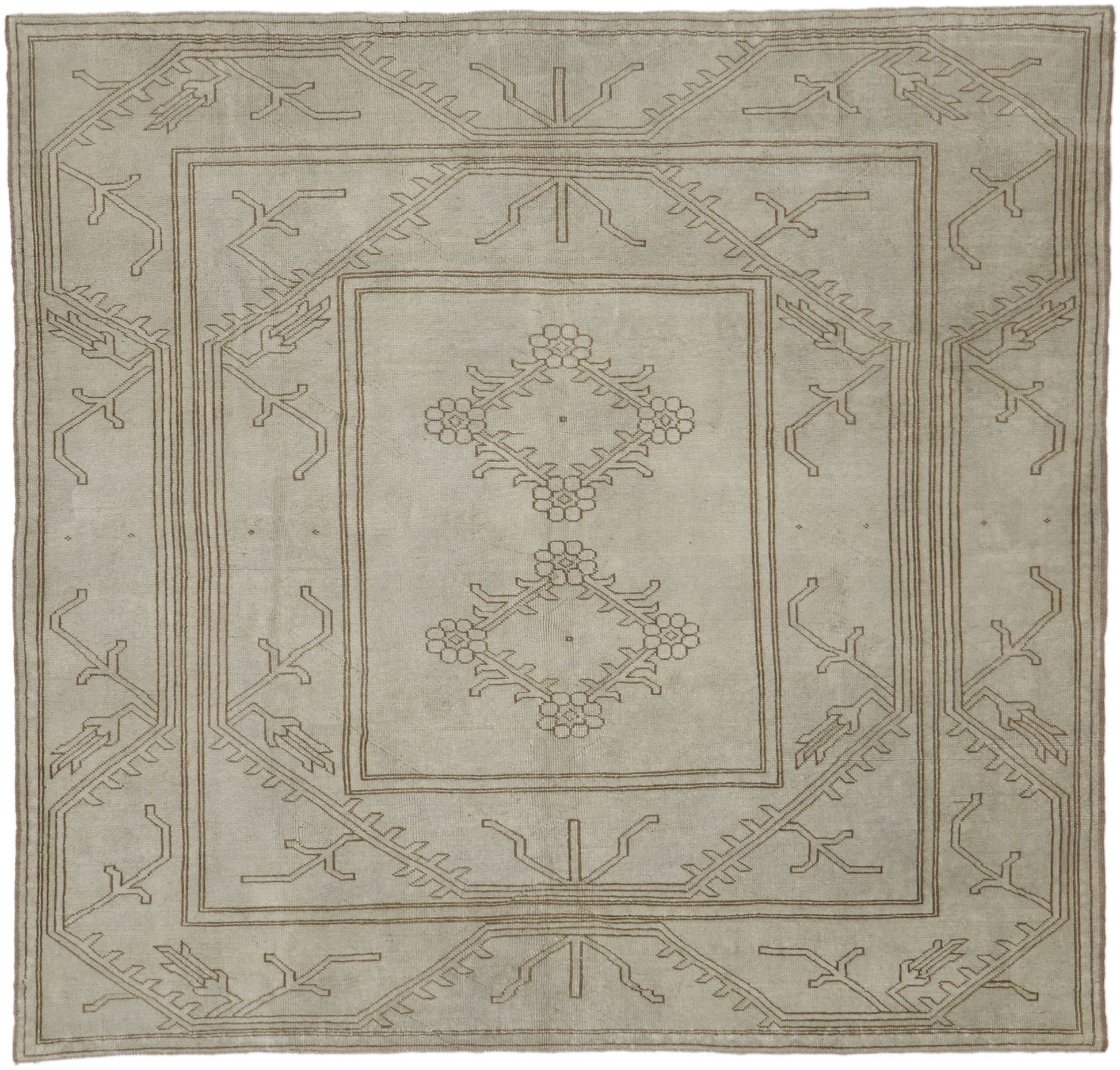 6 x 7 Vintage Turkish Oushak Rug 53572