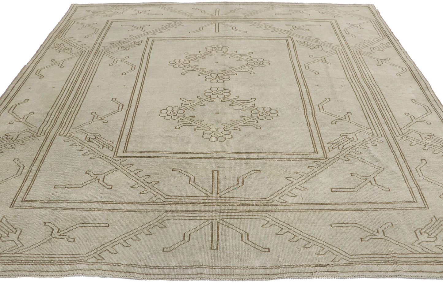 6 x 7 Vintage Turkish Oushak Rug 53572