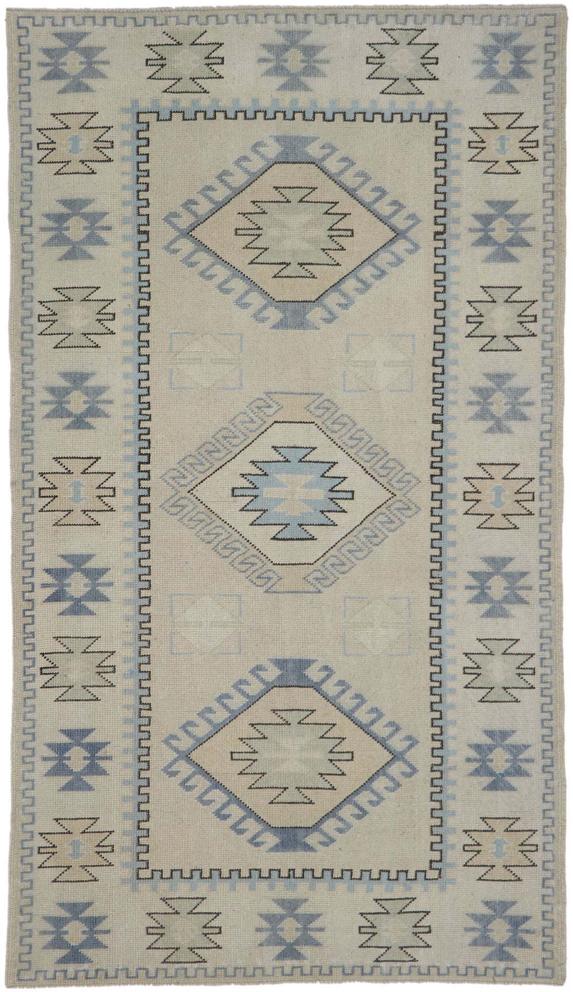 4 x 7 Vintage Turkish Oushak Rug 53573