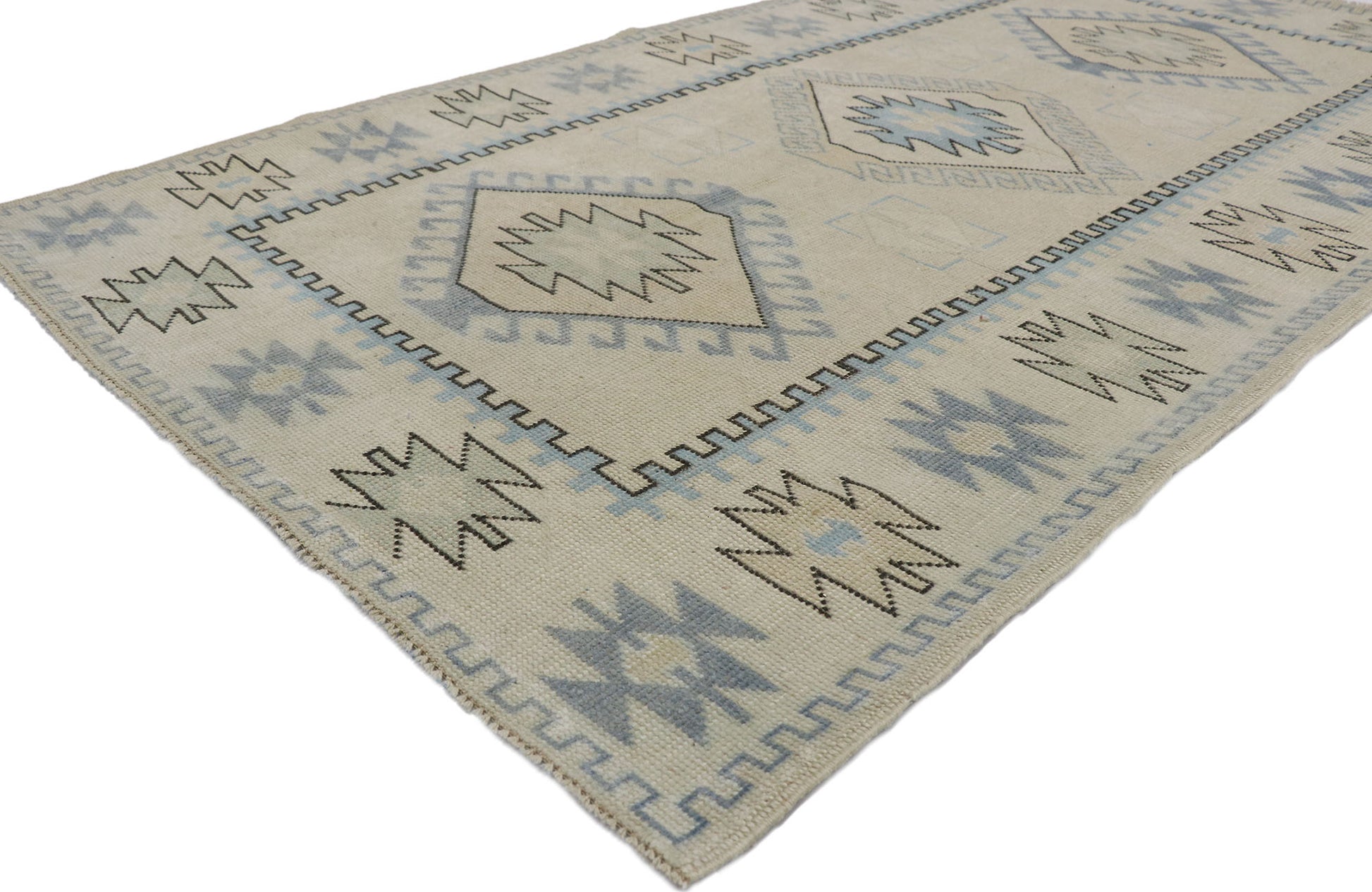 4 x 7 Vintage Turkish Oushak Rug 53573