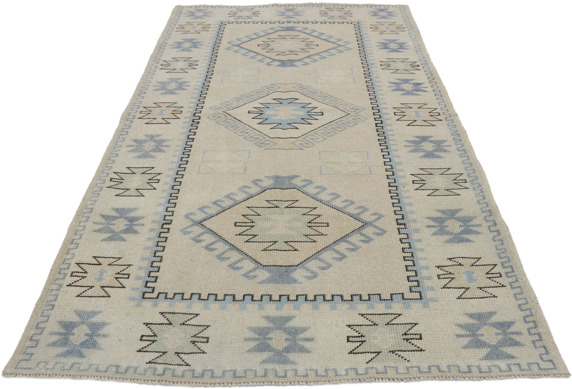 4 x 7 Vintage Turkish Oushak Rug 53573