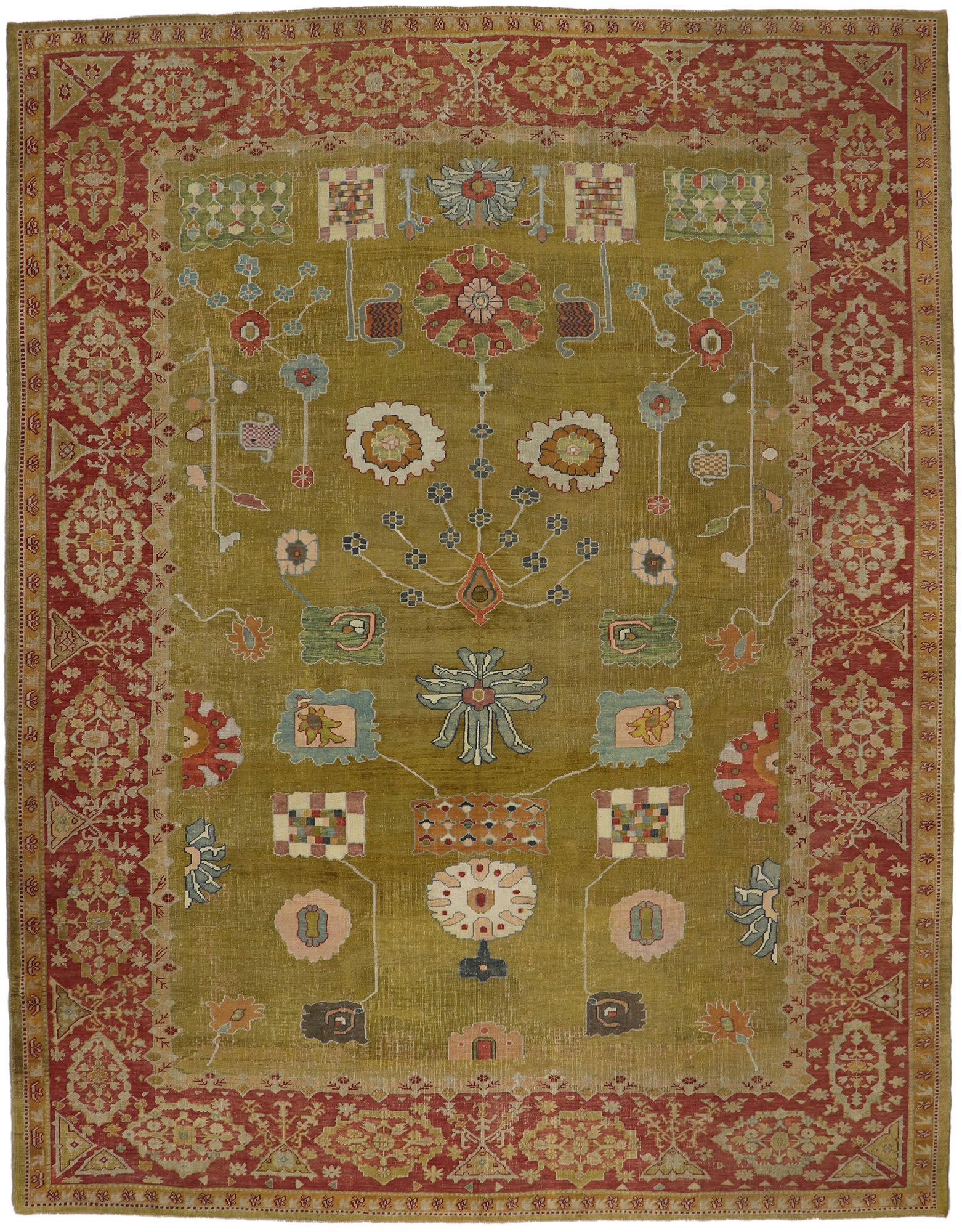 12 x 15 Vintage Turkish Oushak Rug 53576