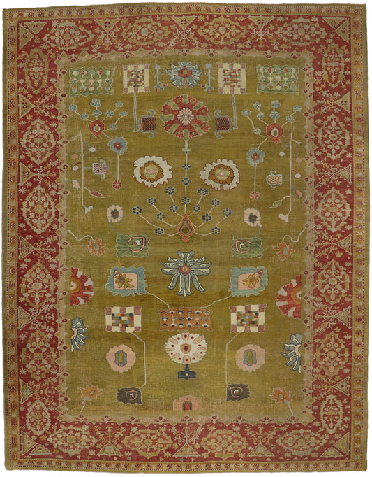 12 x 15 Vintage Turkish Oushak Rug 53576
