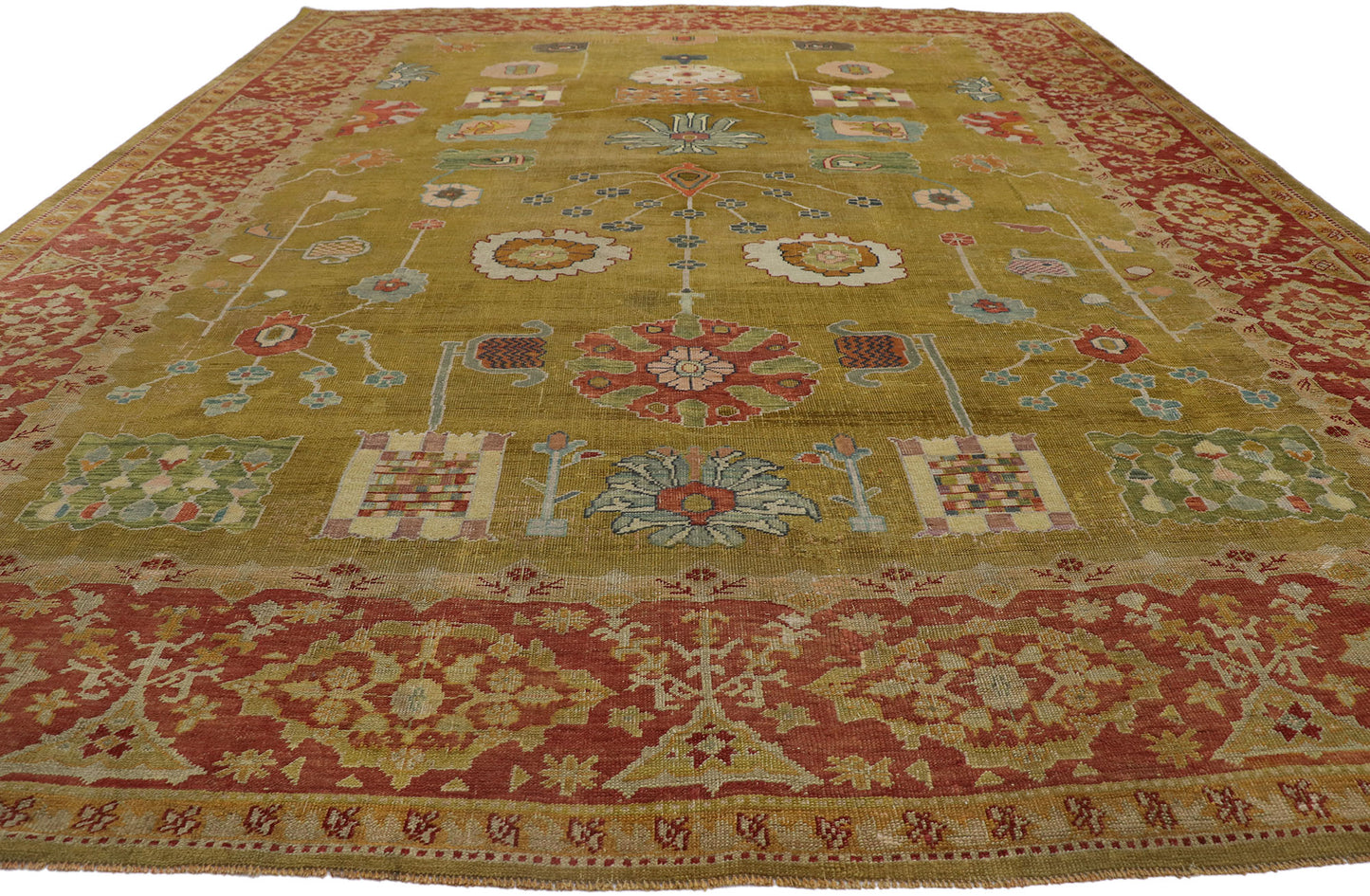 12 x 15 Vintage Turkish Oushak Rug 53576