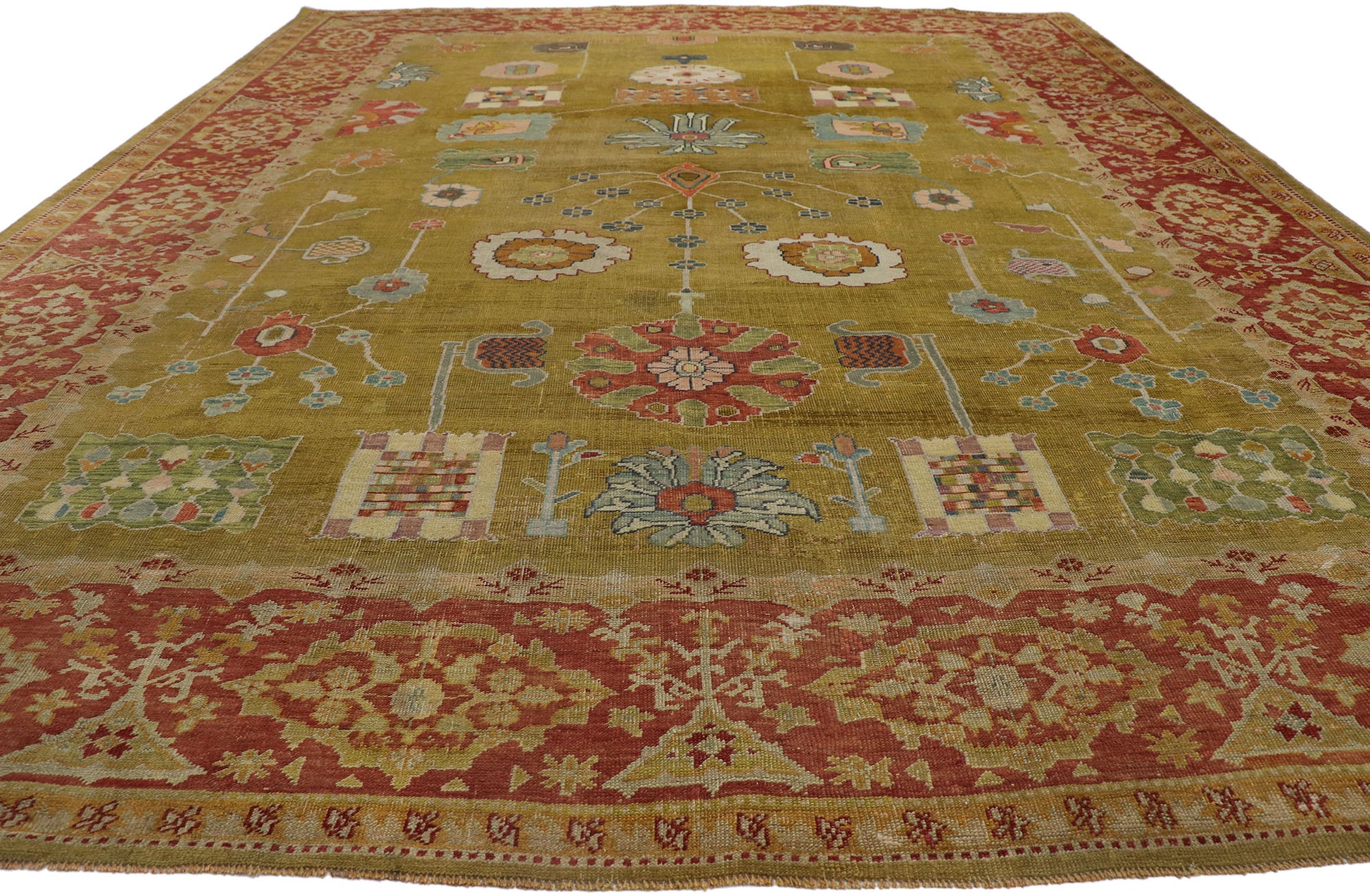 12 x 15 Vintage Turkish Oushak Rug 53576
