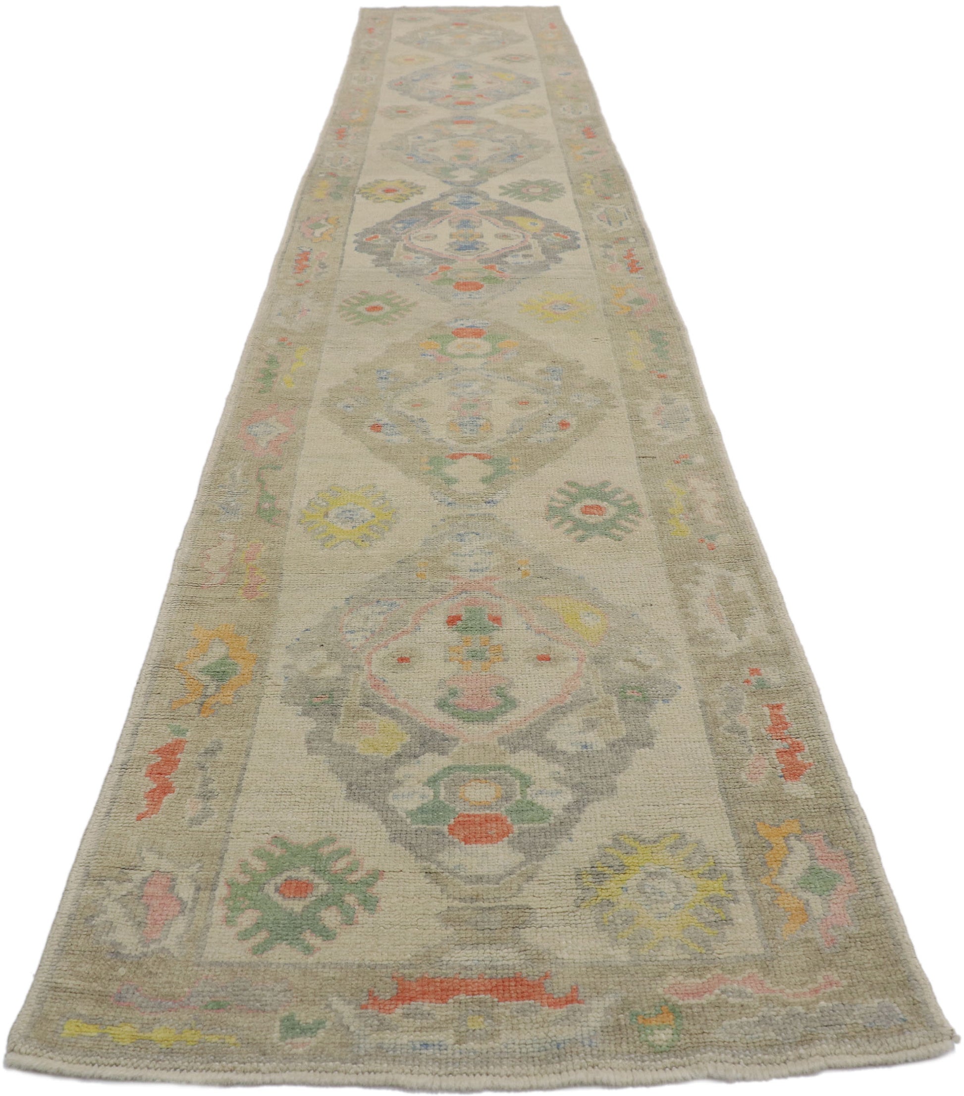 3 x 18 Colorful Turkish Oushak Runner 53591