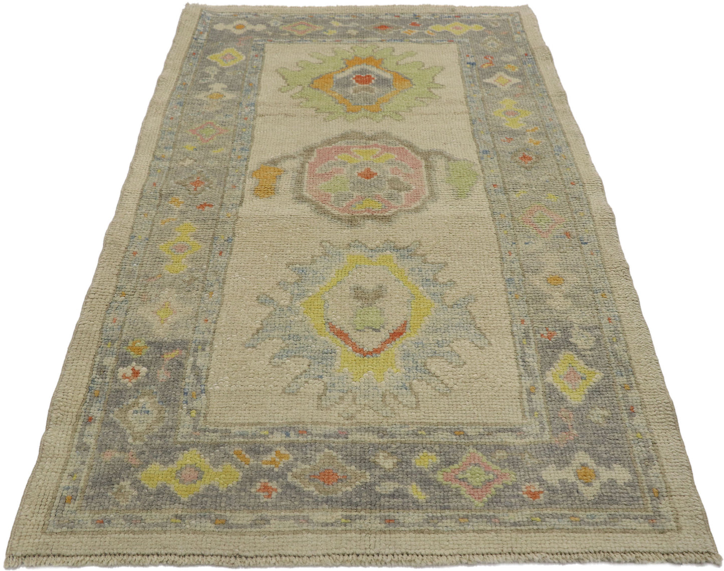 3 x 5 Colorful Turkish Oushak Rug 53594