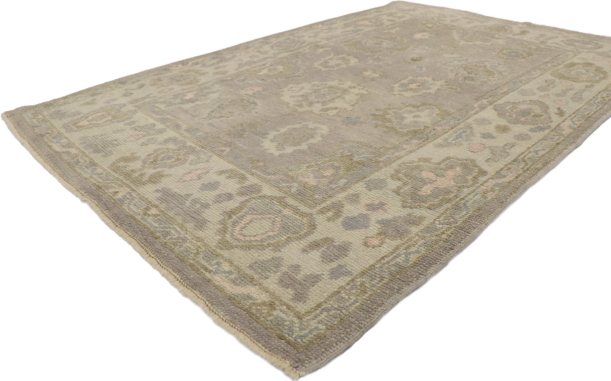 4 x 7 Earth-Tone Turkish Oushak Rug 53597