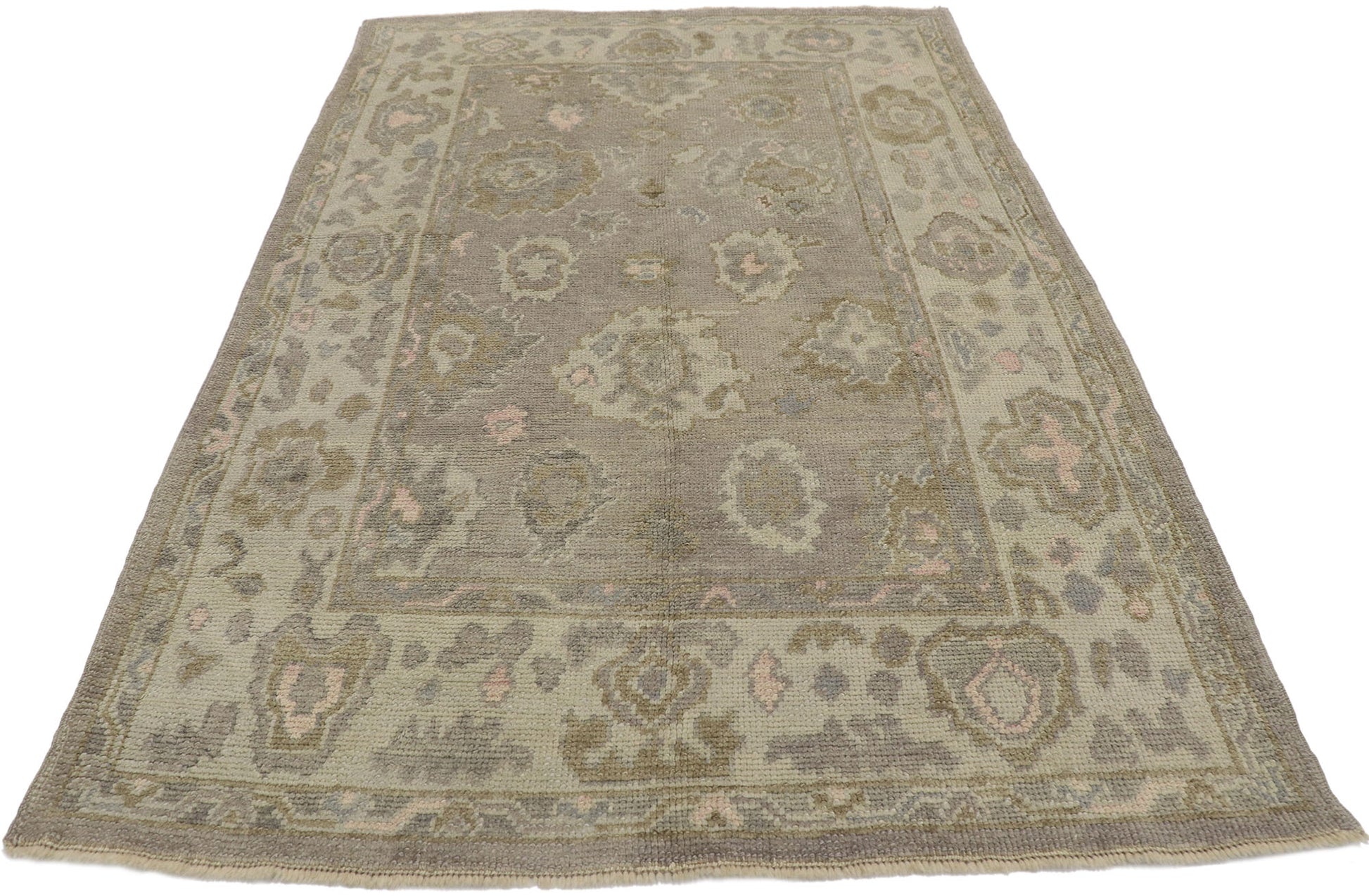 4 x 7 Earth-Tone Turkish Oushak Rug 53597