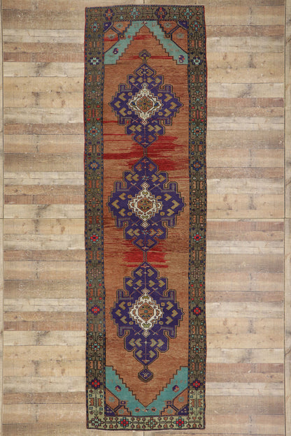 4 x 12 Vintage Turkish Oushak Rug 53616