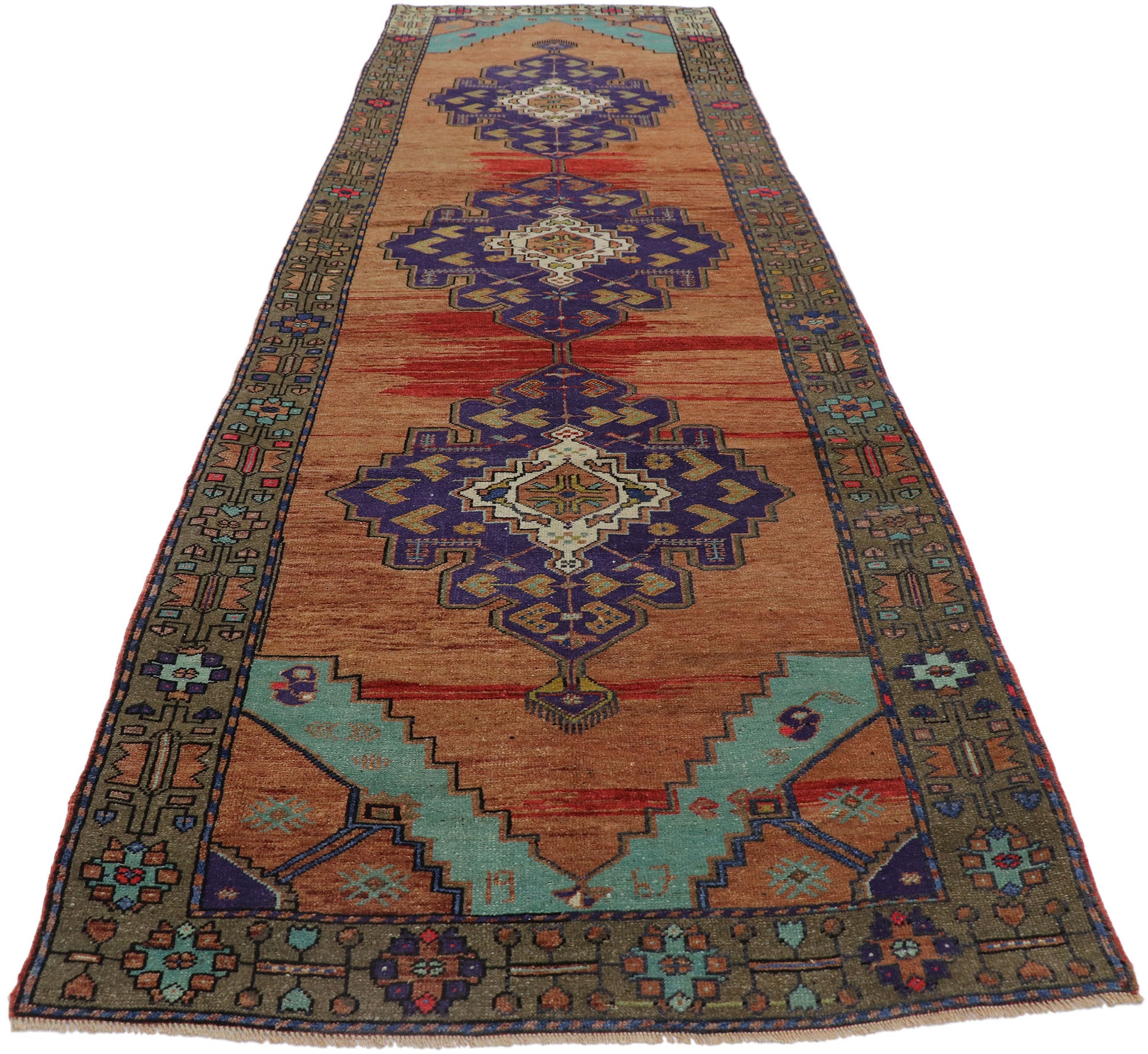 4 x 12 Vintage Turkish Oushak Rug 53616