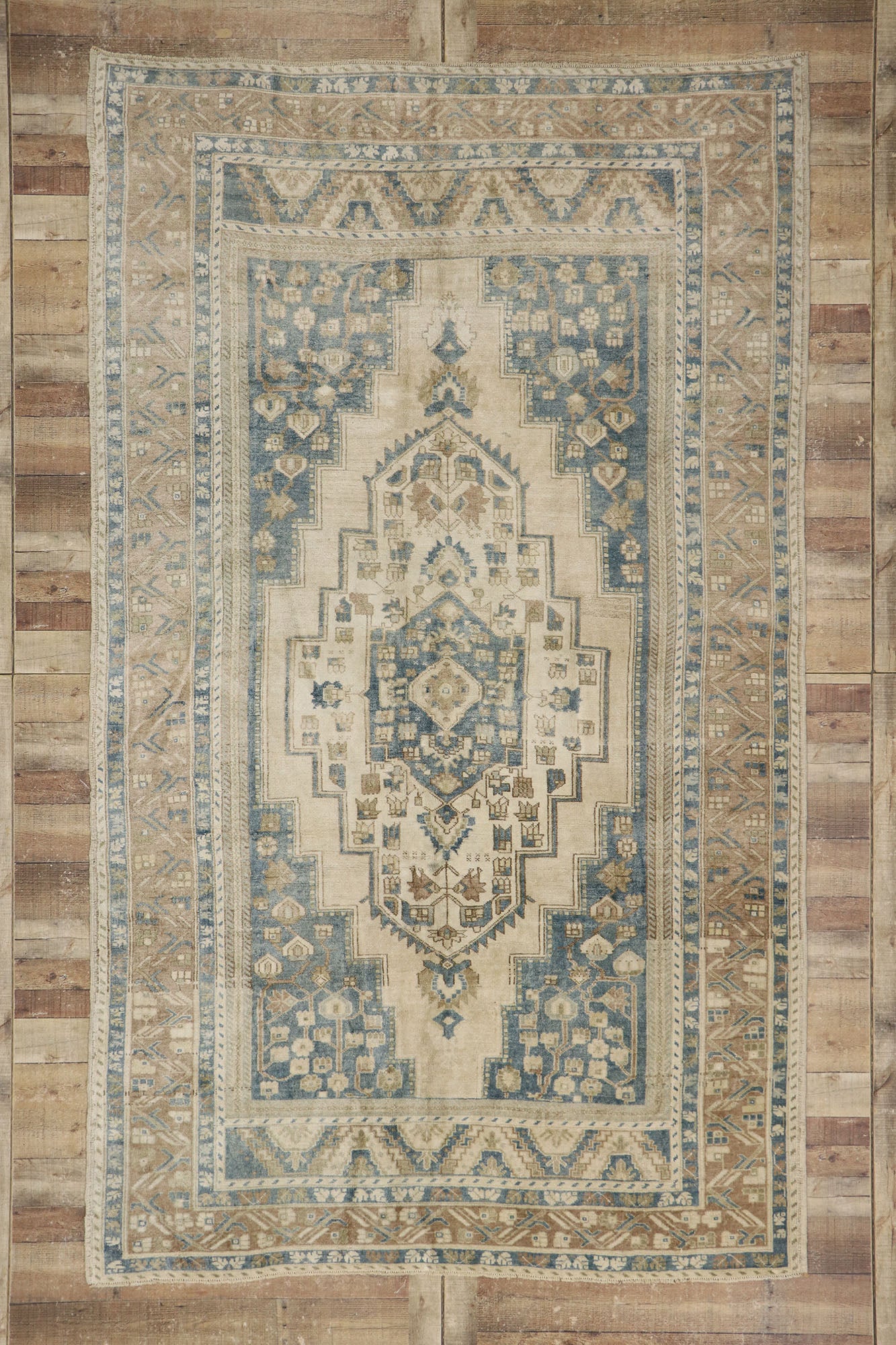7 x 11 Vintage Turkish Oushak Rug 53621