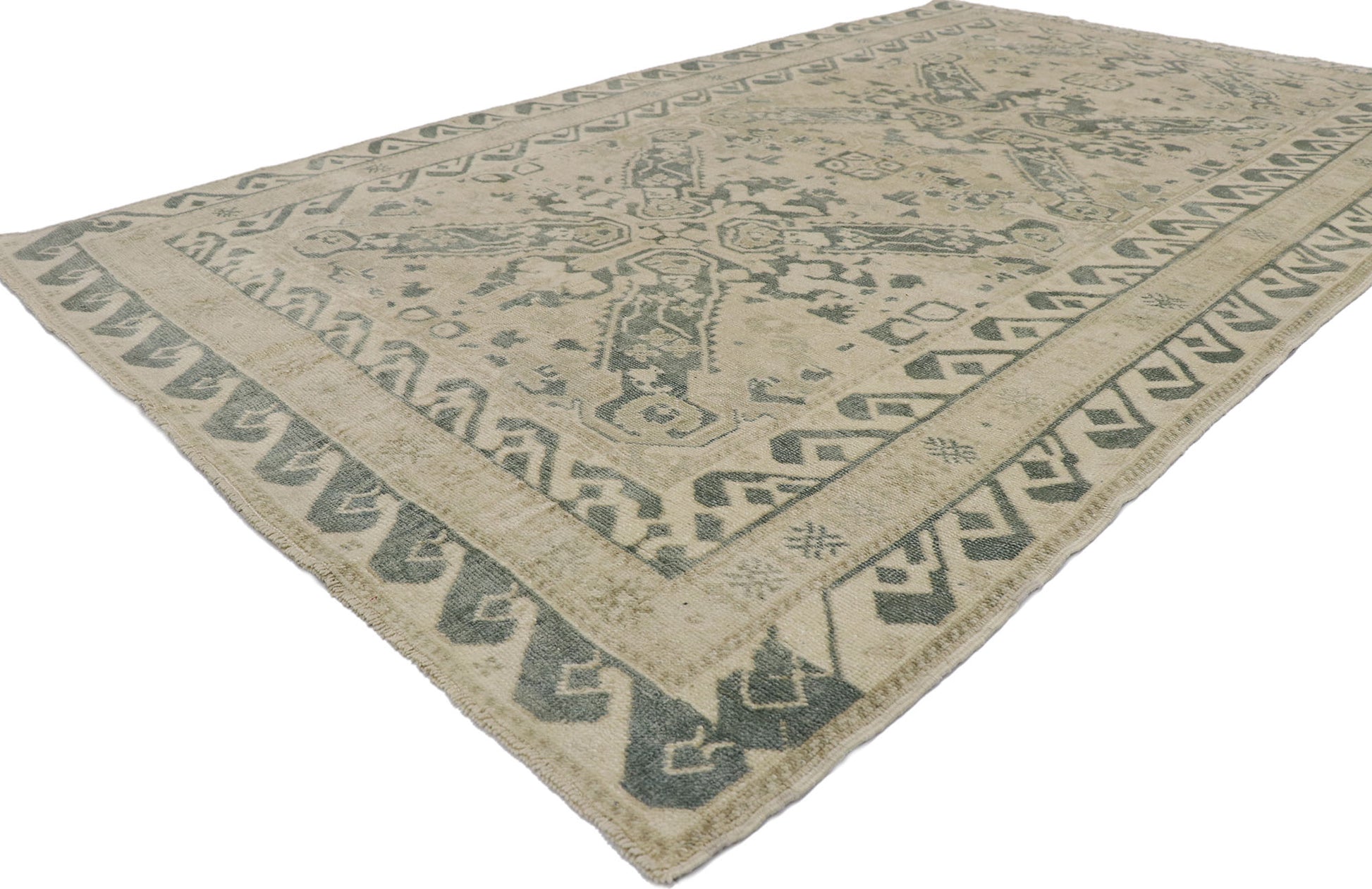 5 x 8 Vintage Turkish Oushak Rug 53625