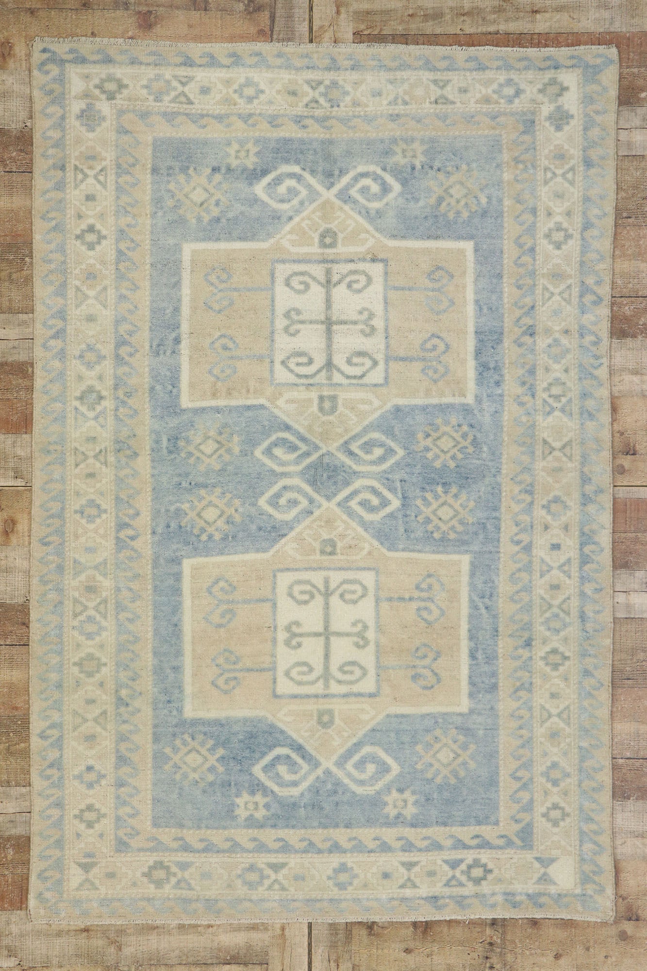 4 x 7 Vintage Turkish Oushak Rug 53626