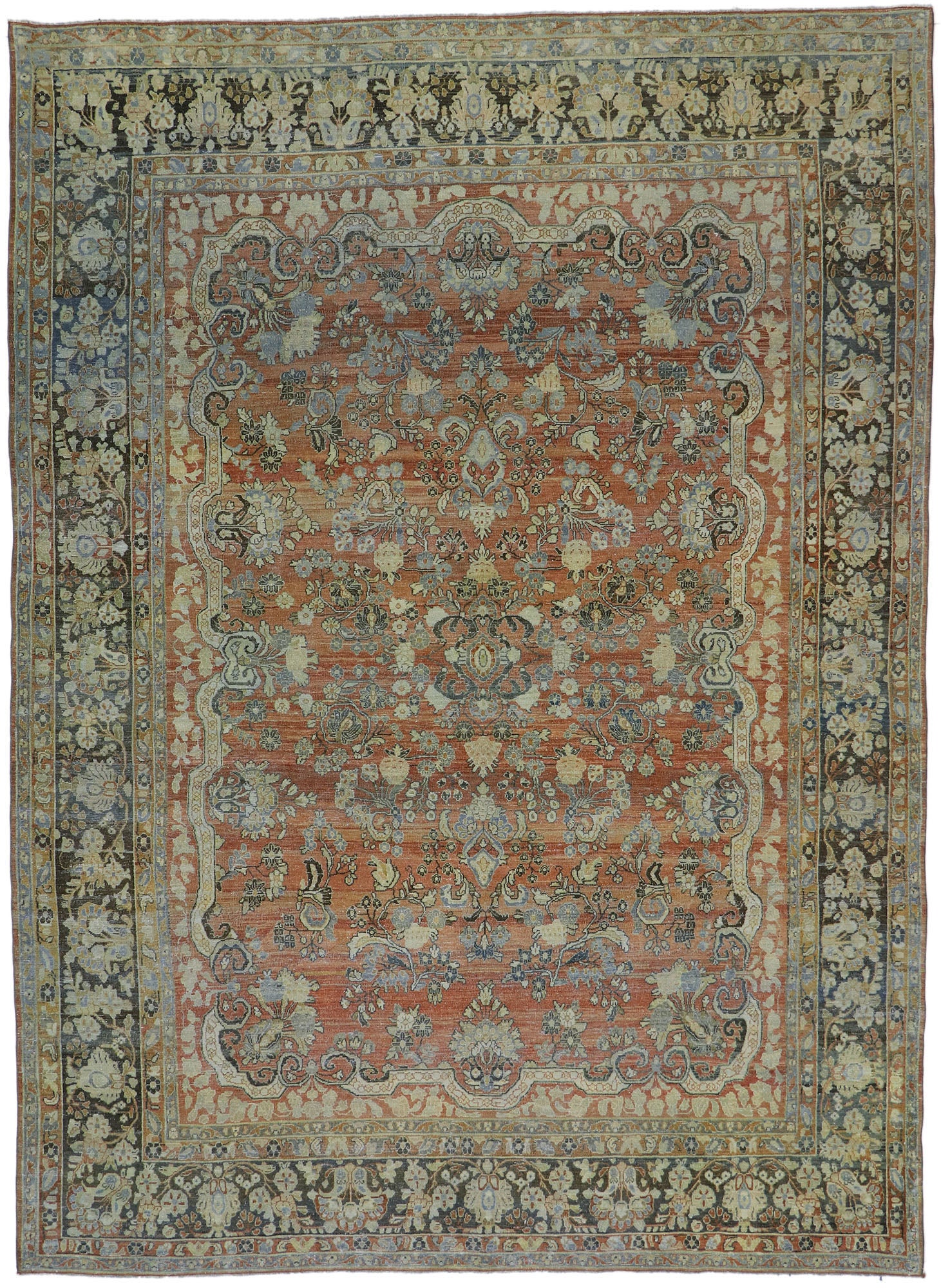 9 x 12 Antique Persian Mahal Rug 53629