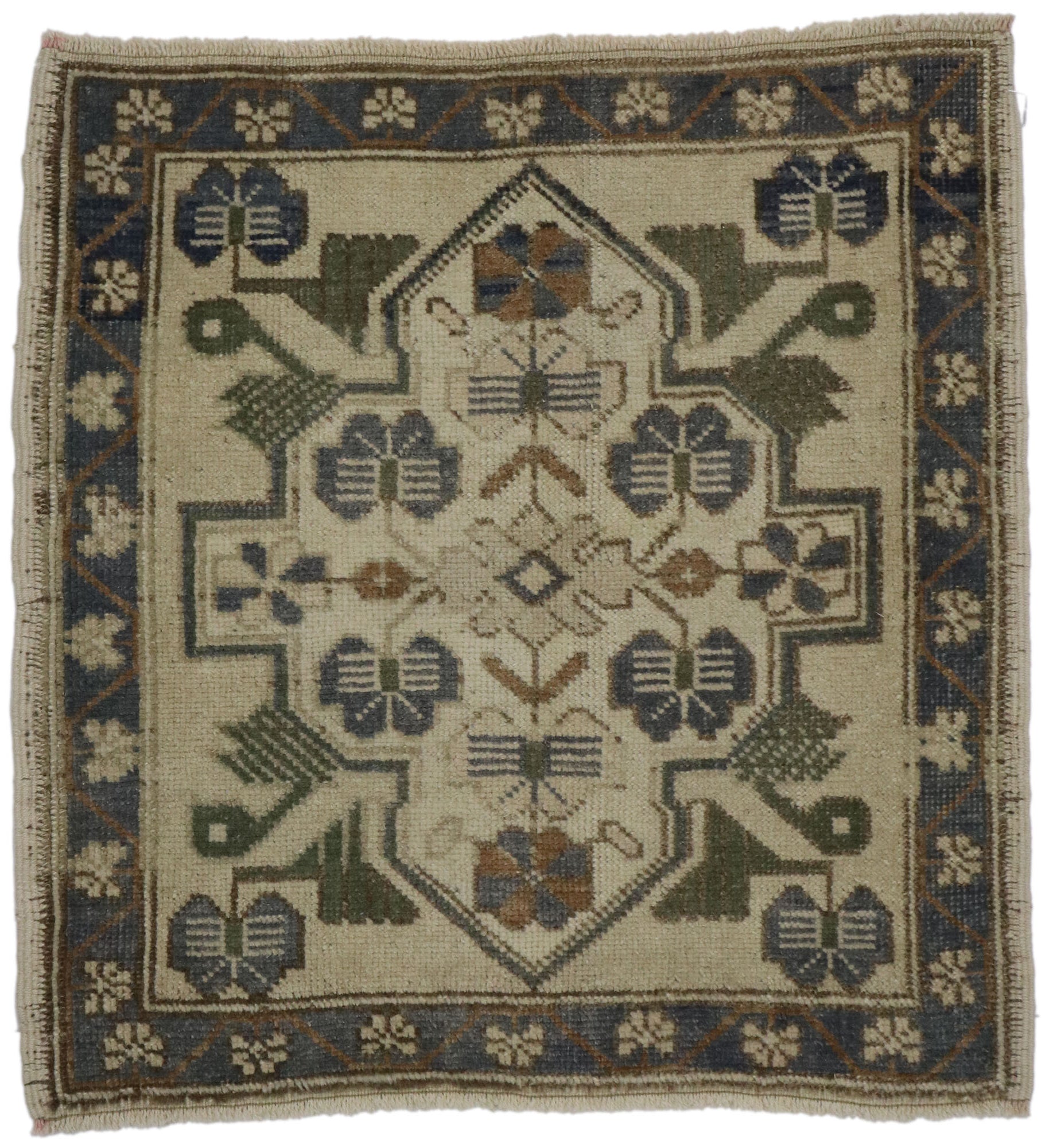 2 x 2 Vintage Turkish Yastik Rug 53643