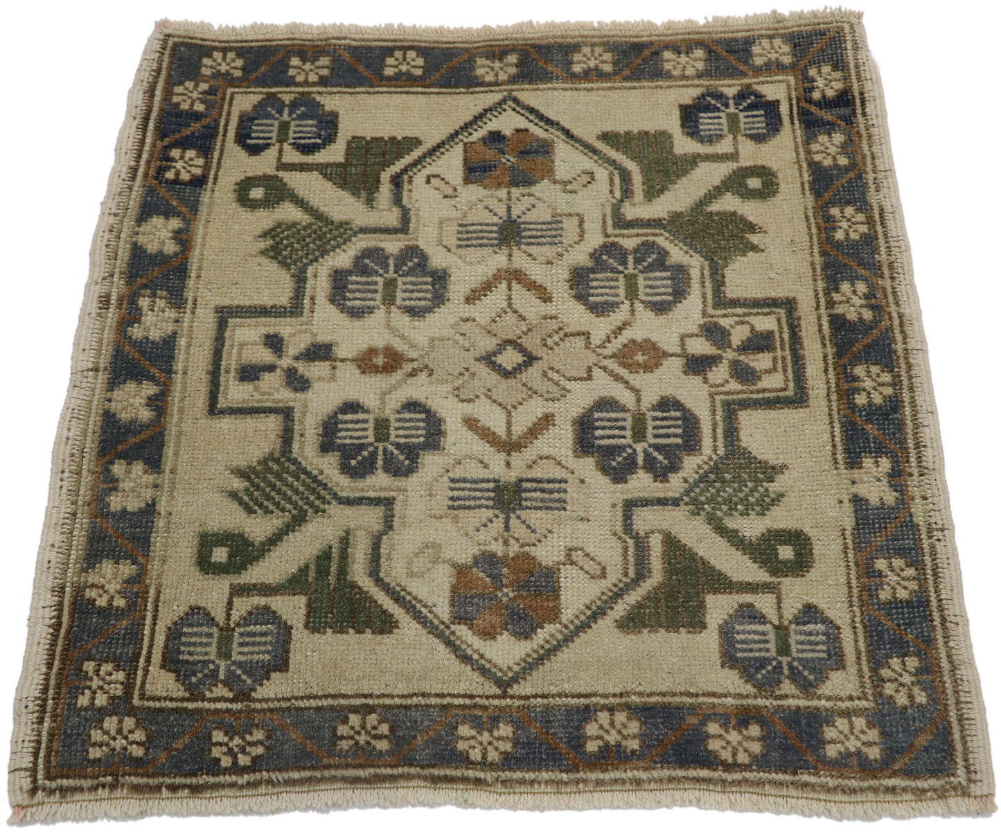 2 x 2 Vintage Turkish Yastik Rug 53643