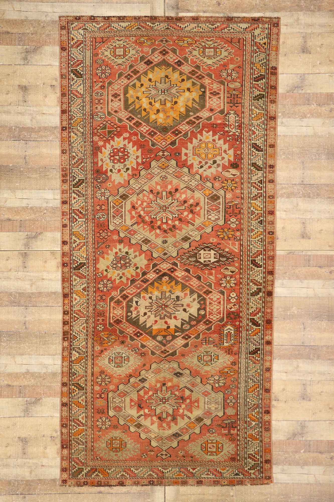 5 x 10 Vintage Turkish Oushak Rug 53655