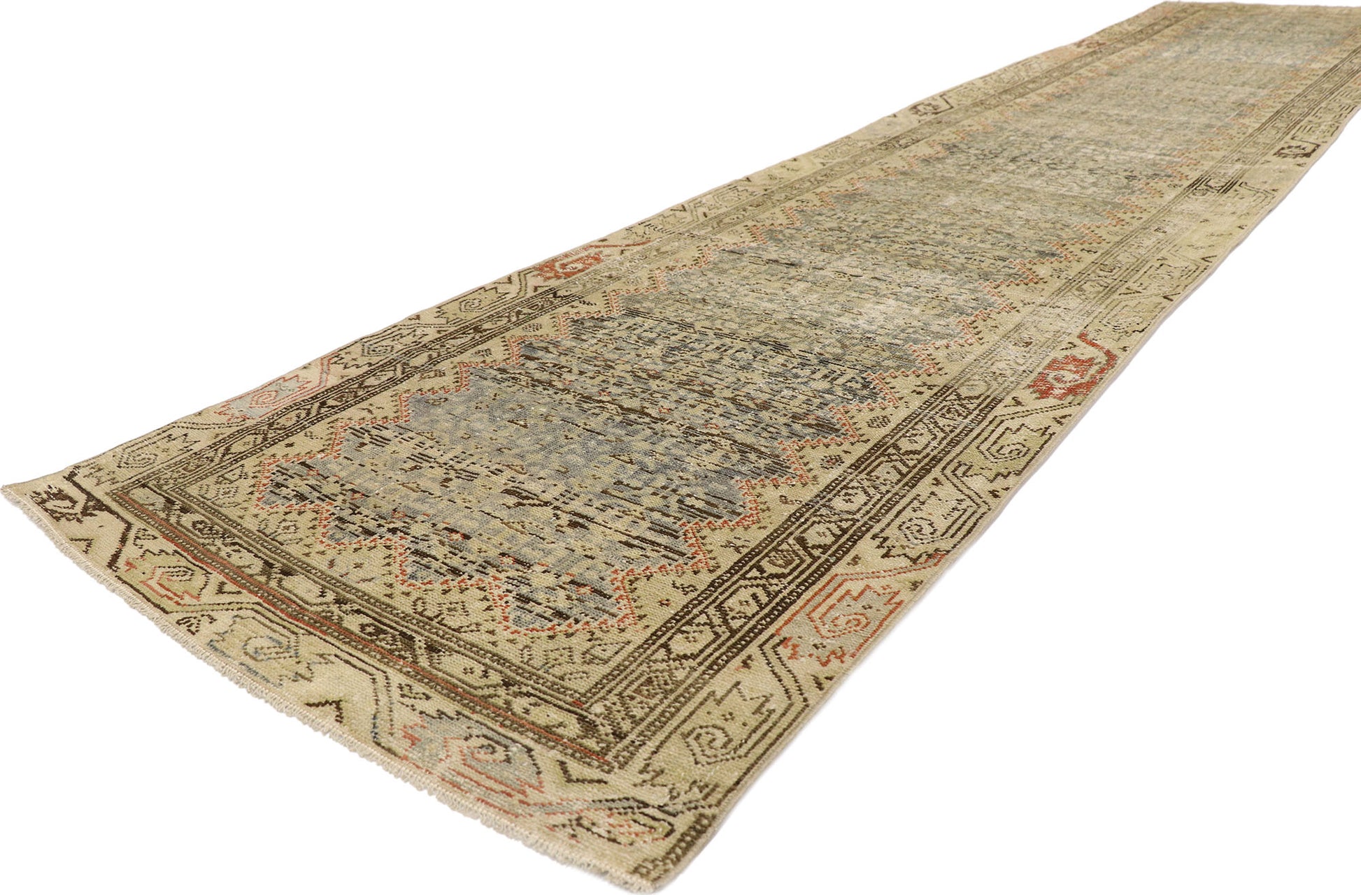 3 x 13 Antique-Worn Persian Malayer Rug 53660