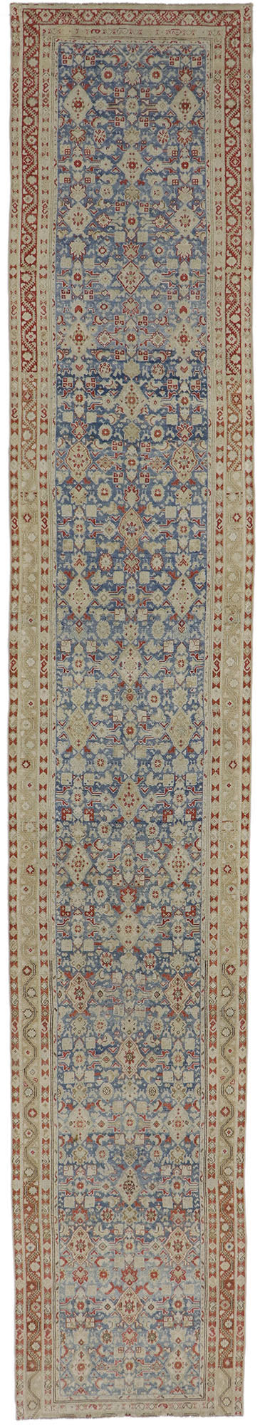 3 x 19 Distressed Antique Persian Malayer Runner 53661