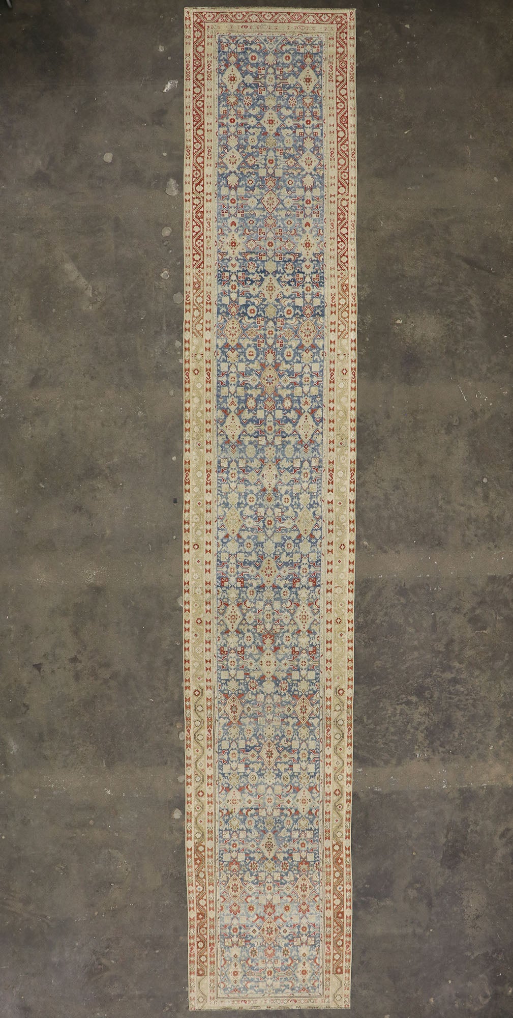 3 x 19 Distressed Antique Persian Malayer Runner 53661