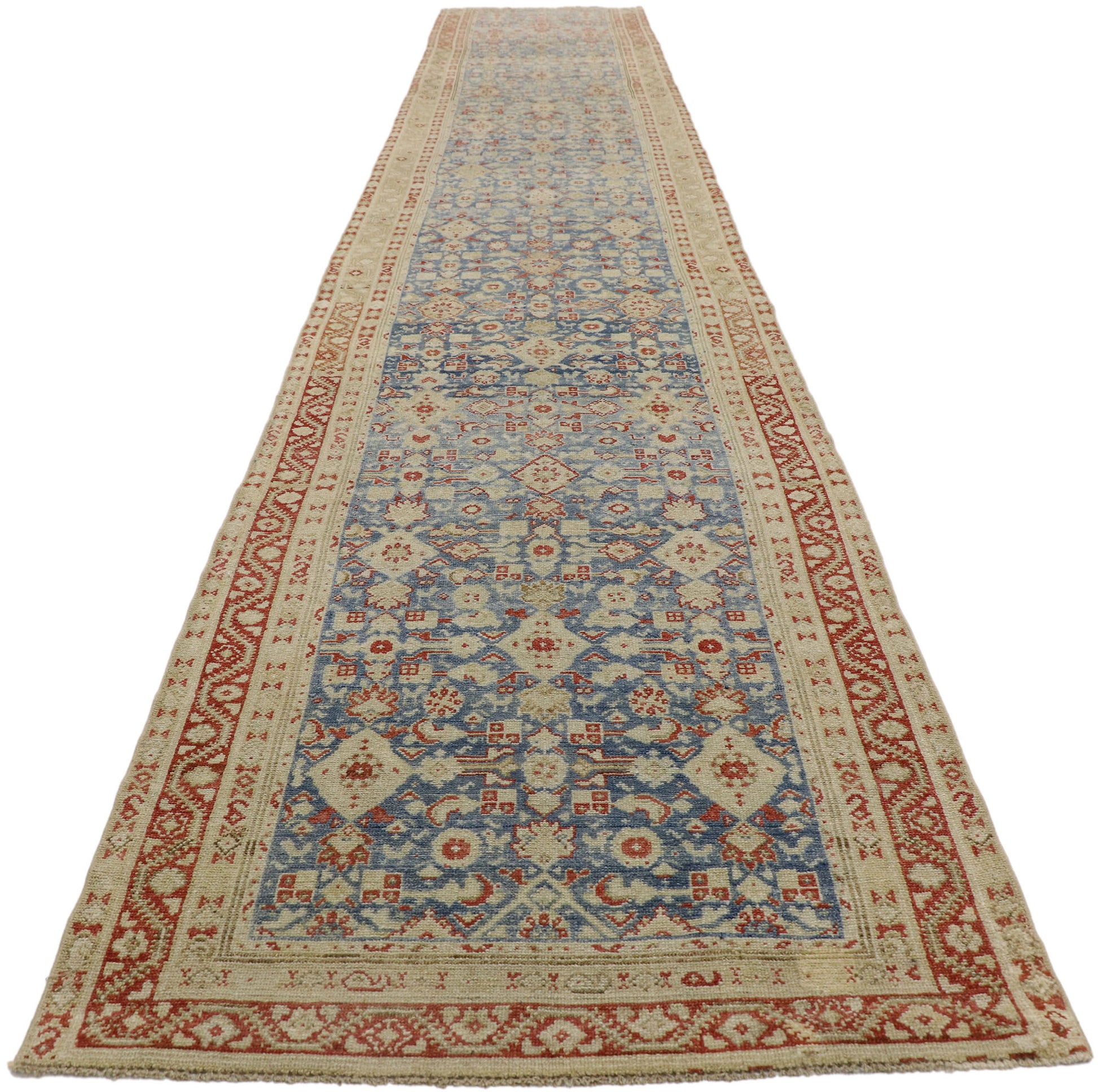 3 x 19 Distressed Antique Persian Malayer Runner 53661