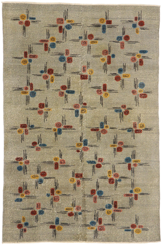 5 x 8 Zeki Muren Vintage Turkish Sivas Rug 53662
