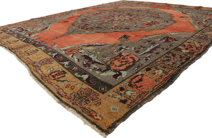 9 x 10 Vintage Turkish Oushak Rug 53668
