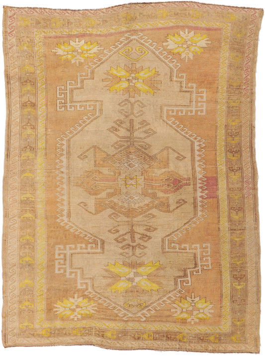 6 x 8 Vintage Turkish Oushak Rug 53673