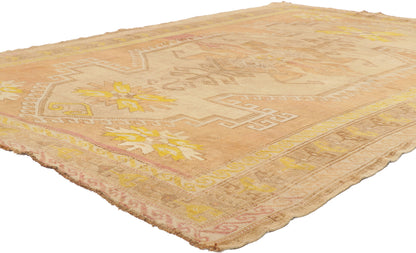 6 x 8 Vintage Turkish Oushak Rug 53673