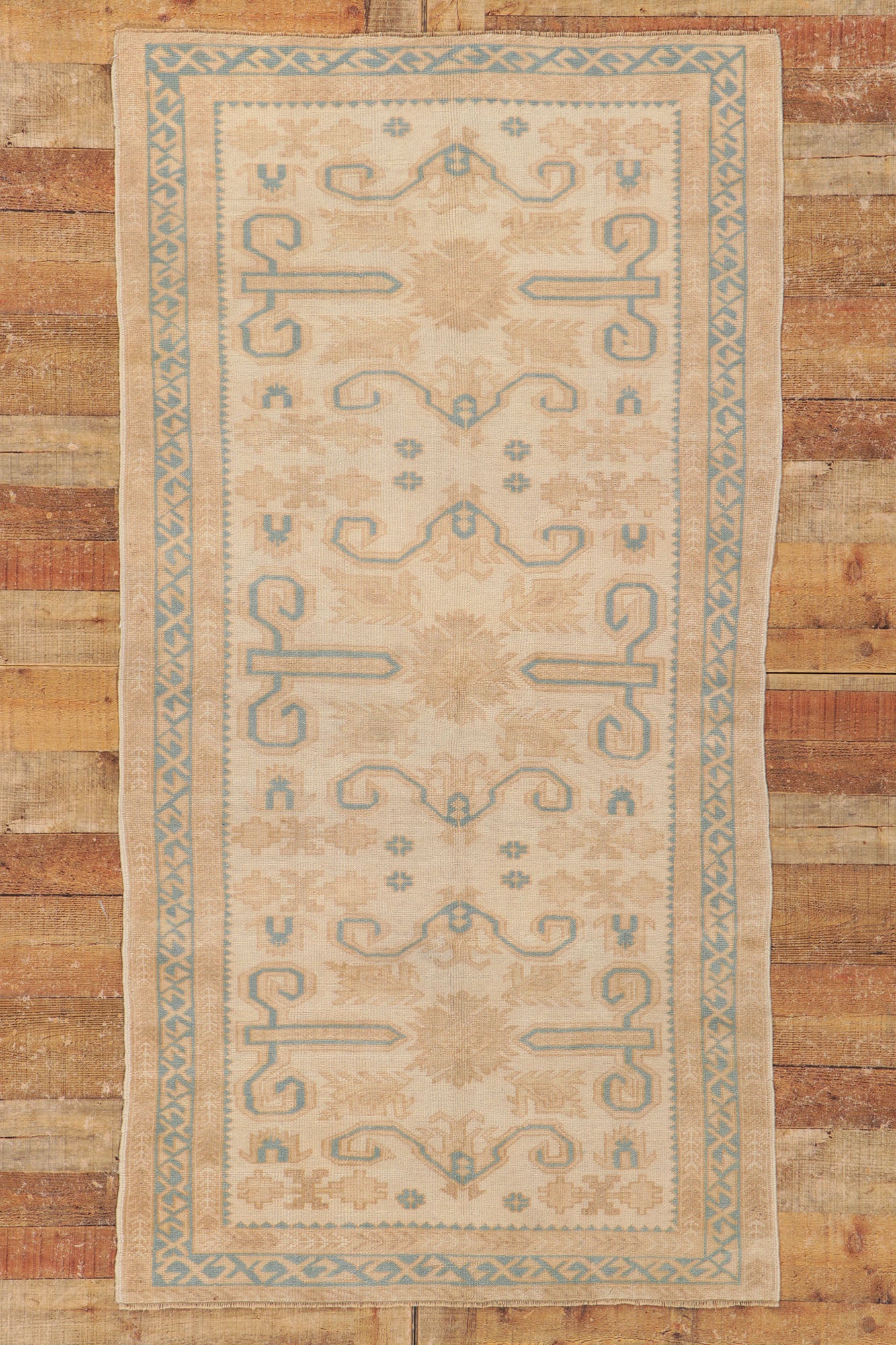 3 x 7 Vintage Turkish Oushak Rug 53675