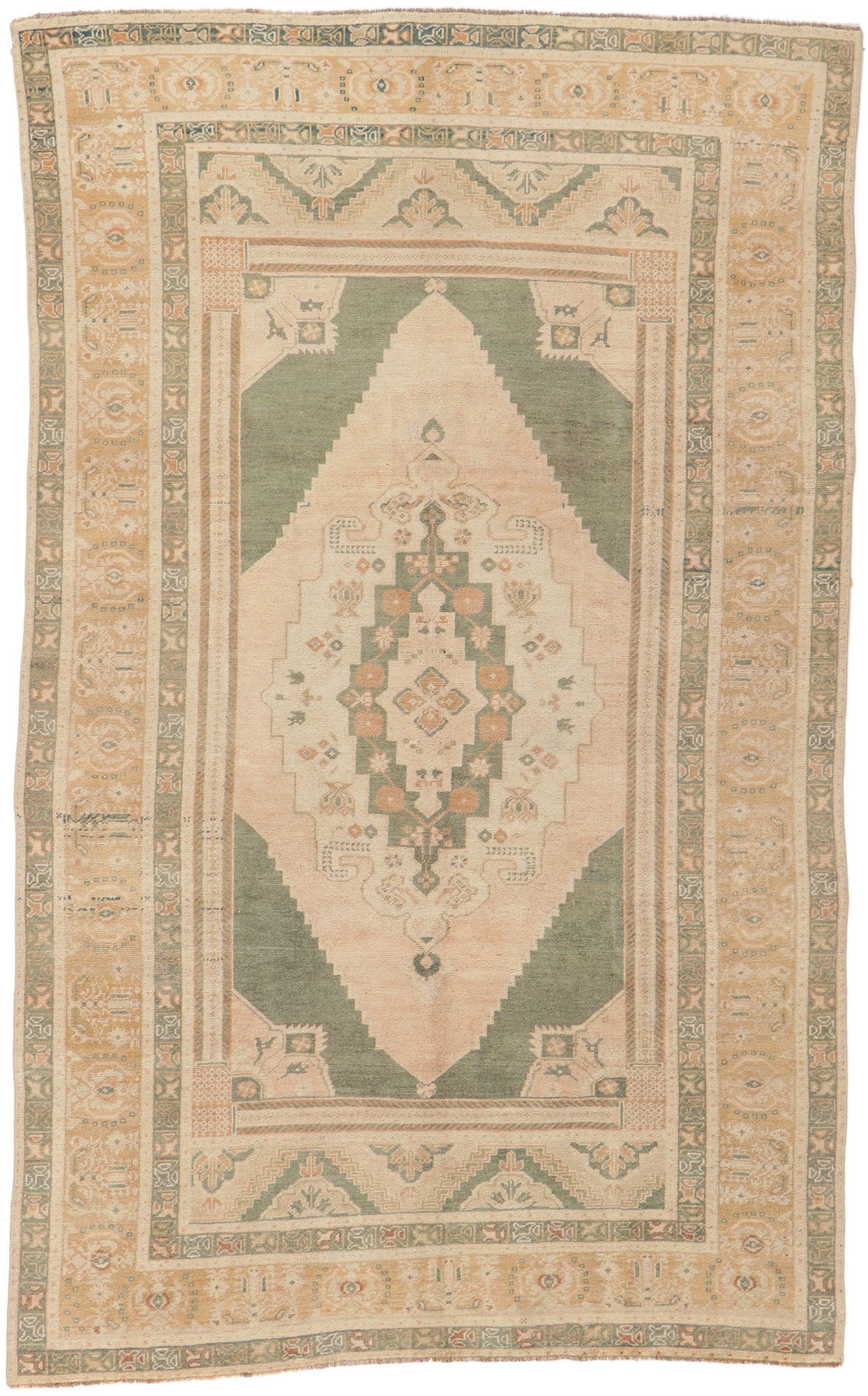 6 x 9 Vintage Turkish Oushak Rug 53678