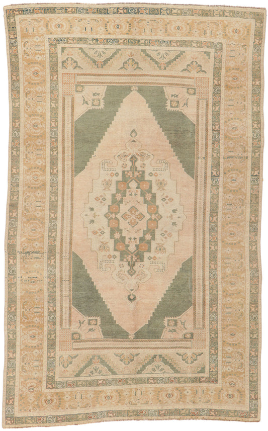 6 x 9 Vintage Turkish Oushak Rug 53678