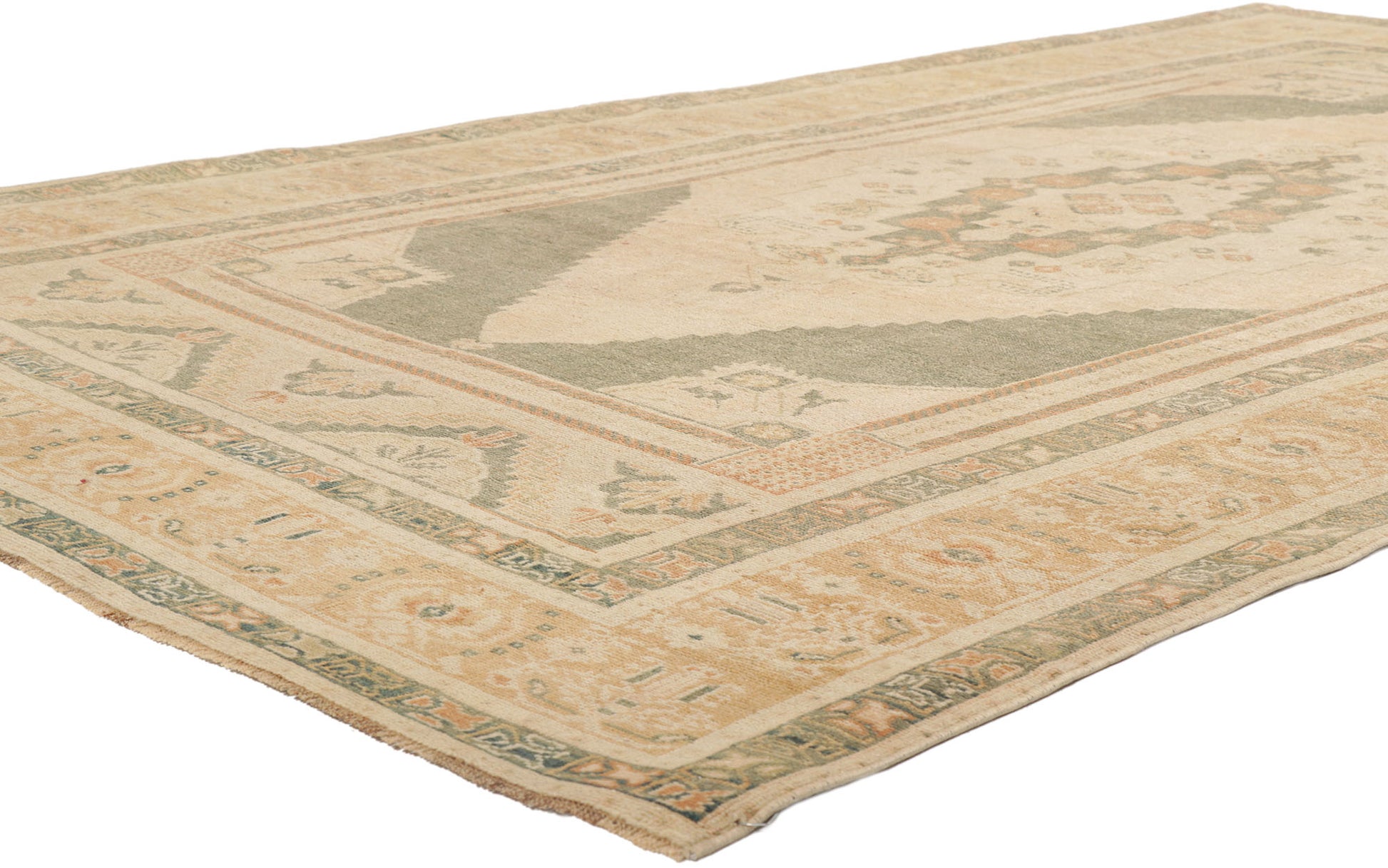 6 x 9 Vintage Turkish Oushak Rug 53678