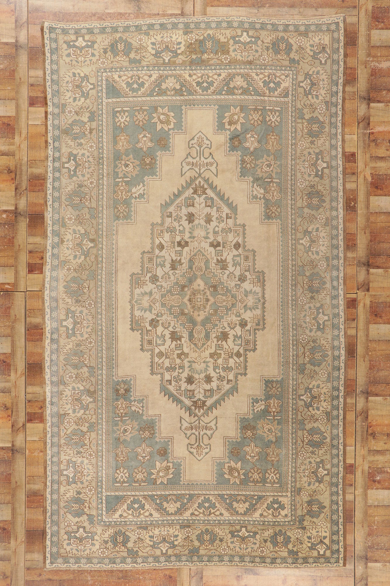 7 x 13 Vintage Turkish Oushak Rug 53685