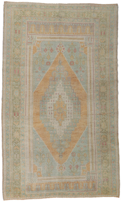 6 x 10 Vintage Turkish Oushak Rug 53692