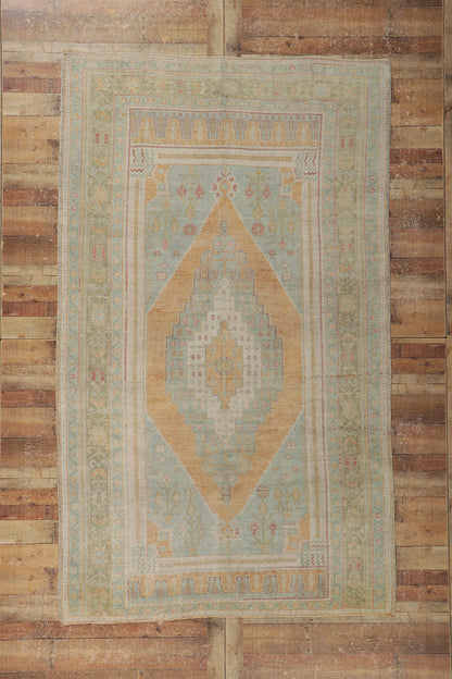 6 x 10 Vintage Turkish Oushak Rug 53692