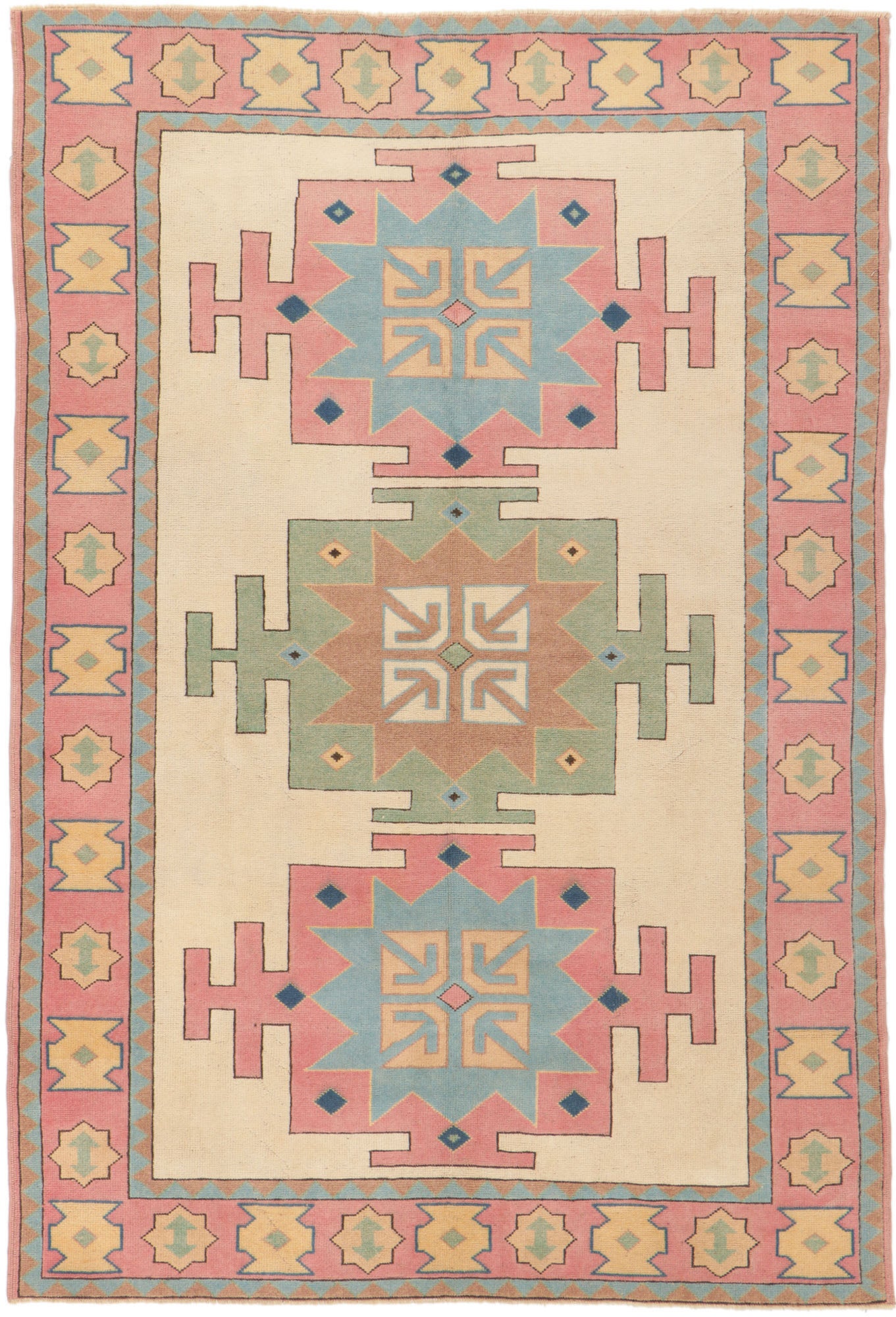 6 x 9 Vintage Turkish Kars Rug 53693