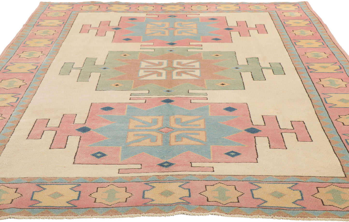 6 x 9 Vintage Turkish Kars Rug 53693