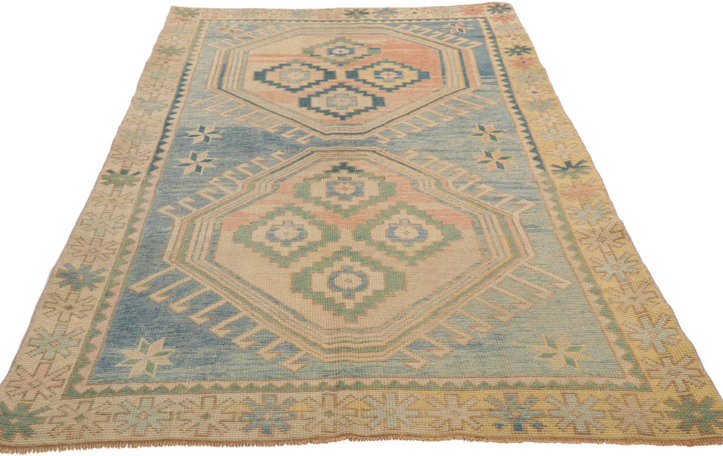 4 x 8 Vintage Turkish Oushak Rug 53703