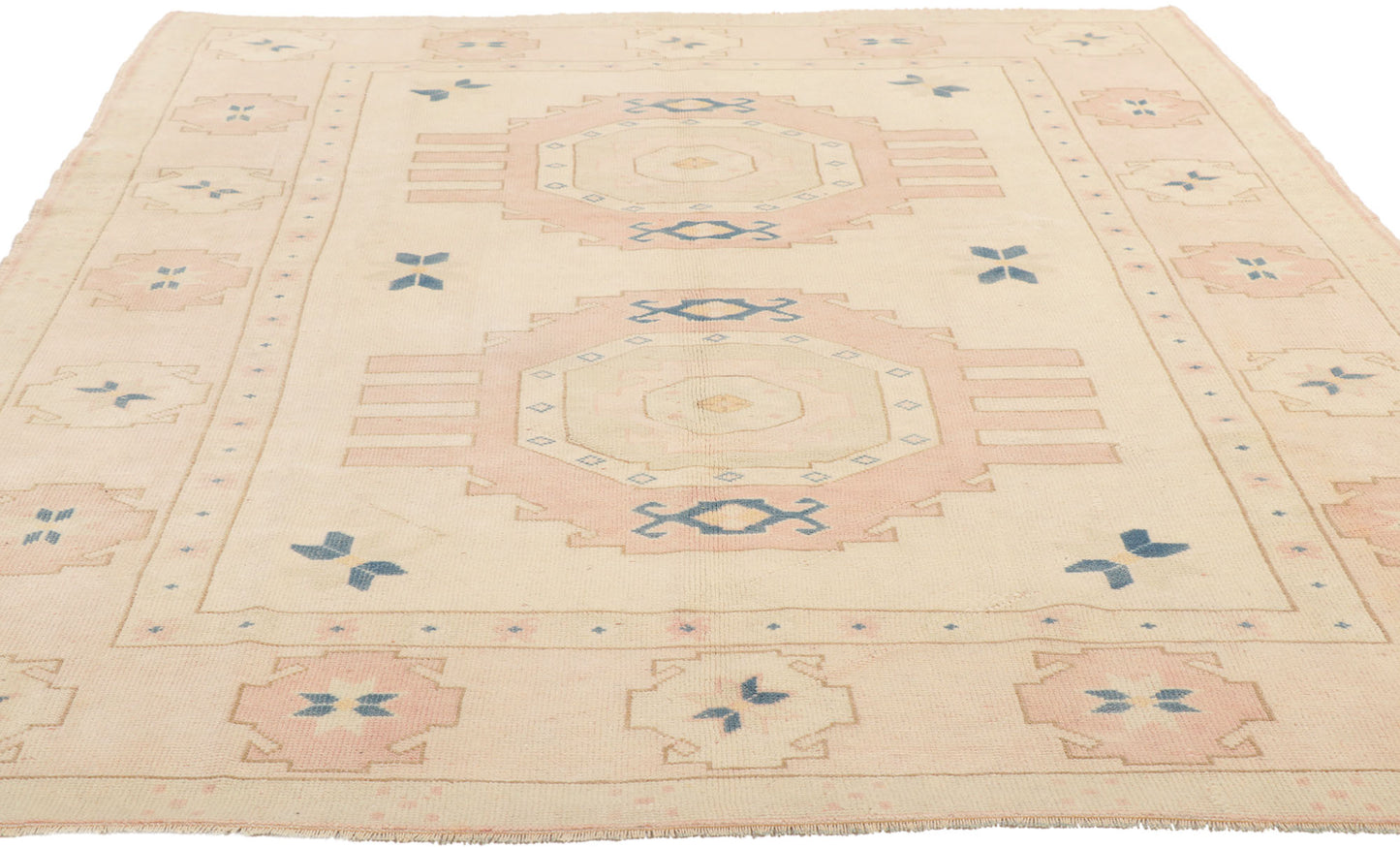 6 x 8 Vintage Turkish Oushak Kars Rug 53713