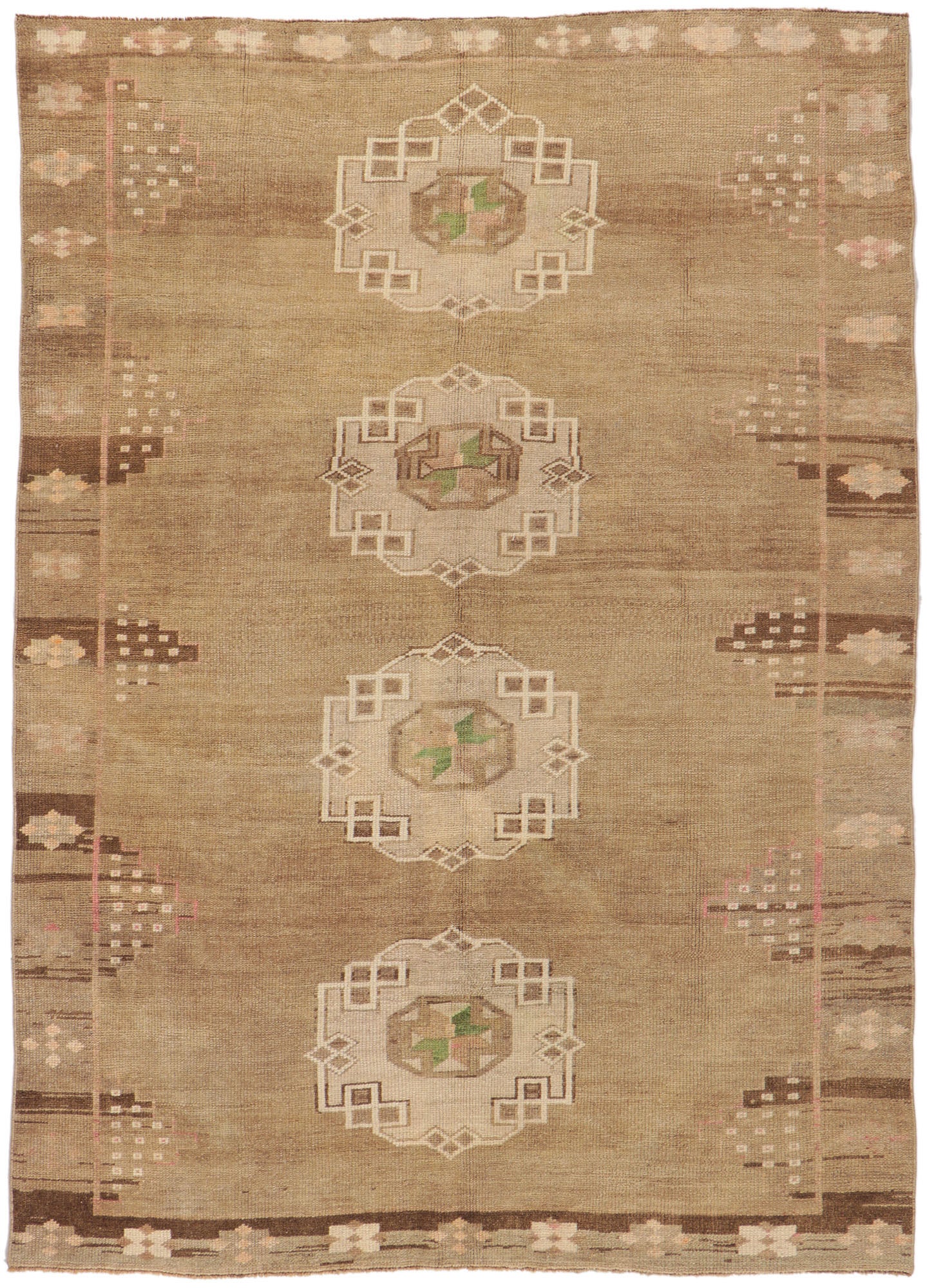 7 x 9 Vintage Turkish Kars Rug 53716