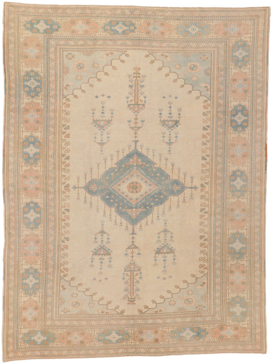 7 x 9 Vintage Turkish Oushak Rug 53728