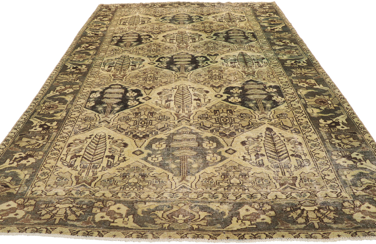 6 x 11 Vintage Persian Bakhtiari Rug 53751