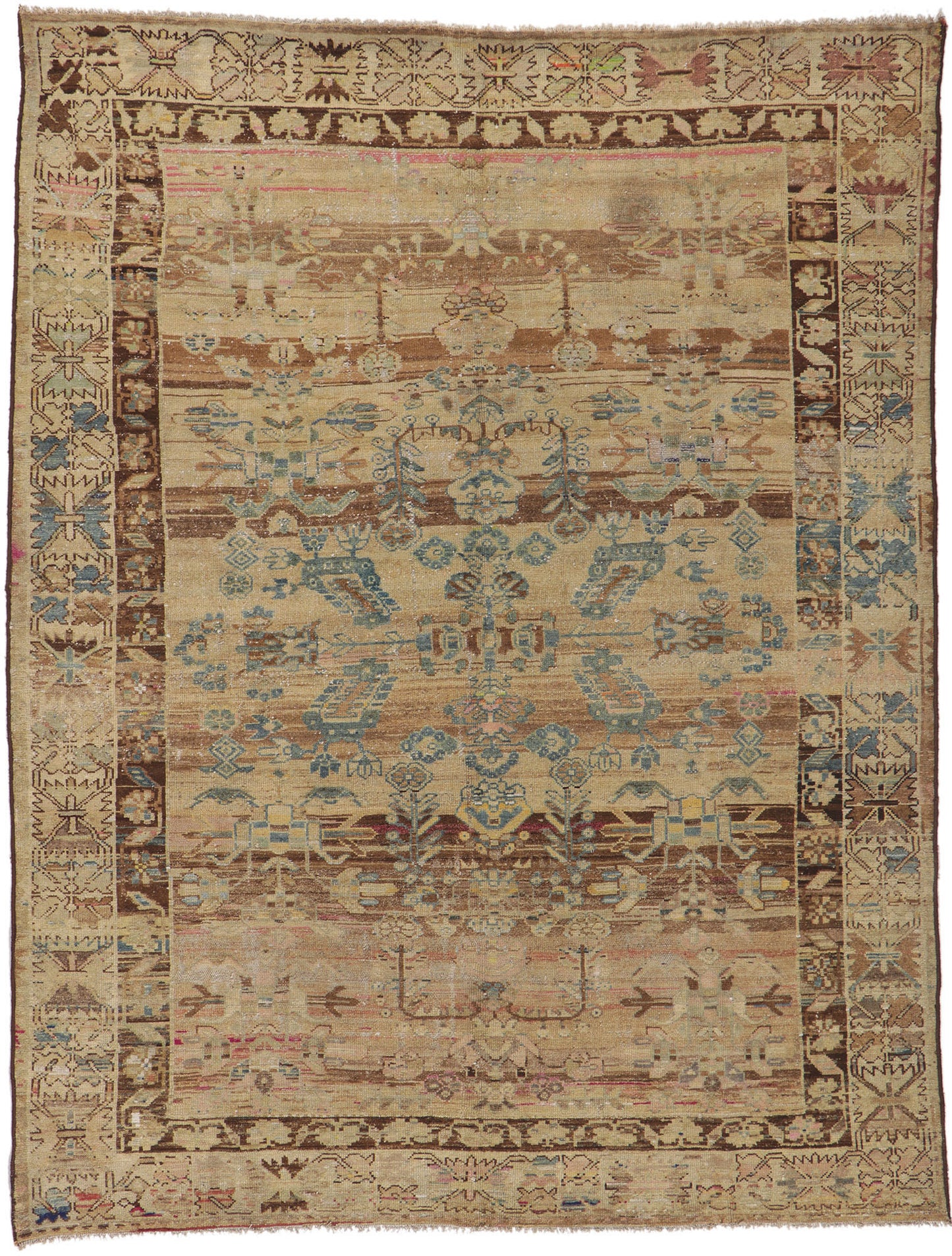7 x 8 Antique Persian Malayer Rug 53754
