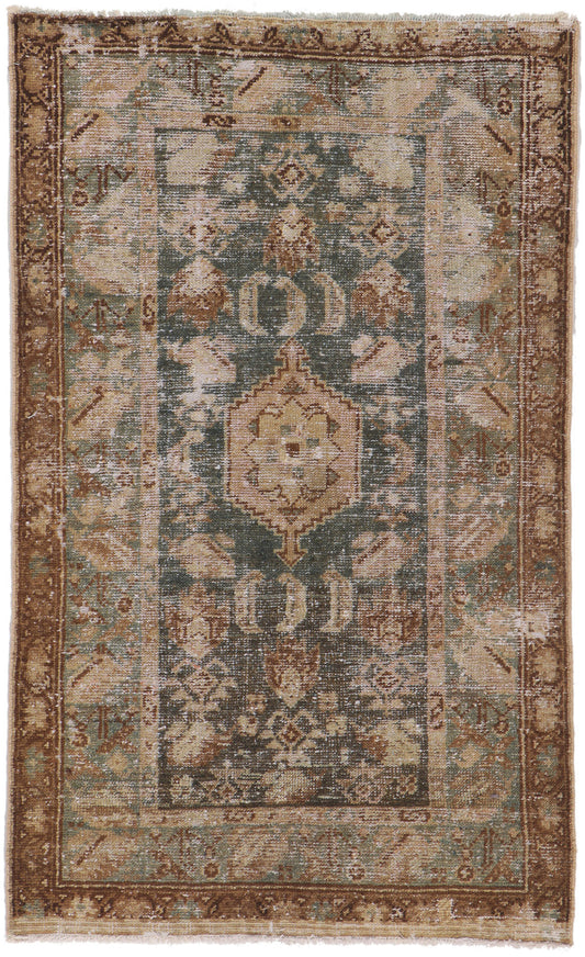 3 x 5 Distressed Antique Persian Malayer Rug 53762
