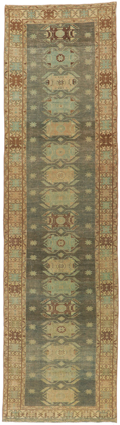 4 x 14 Distressed Antique Persian Malayer Runner 53767