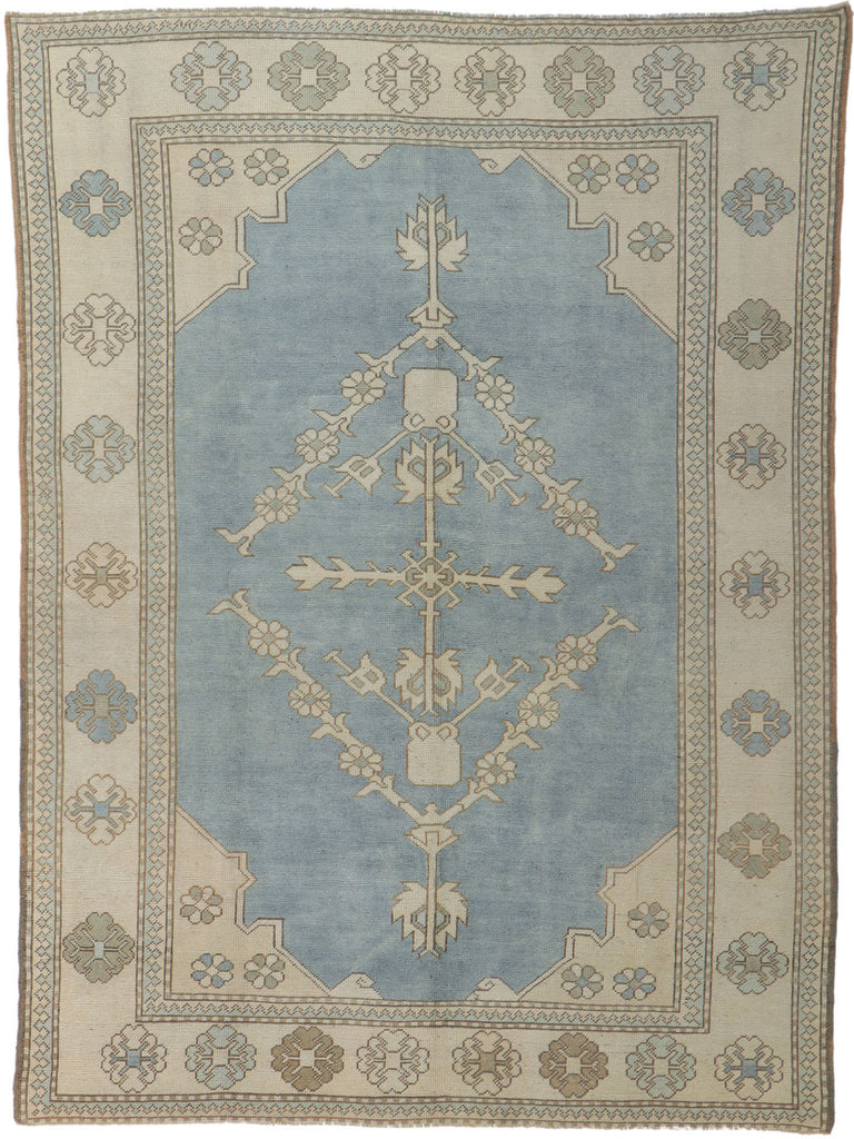 7 x 9 Vintage Turkish Oushak Rug 53772